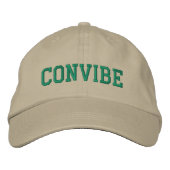 Convibe Hat - Green auf Leinwand Bestickte Baseballkappe (Vorderseite)