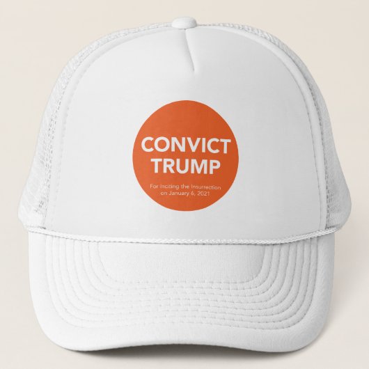 CONVICT? TRUMP-Hut (weiß) Truckerkappe (Vorderseite)