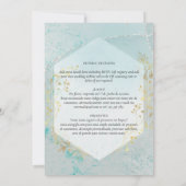 Convite Casamento Ouro Azul Turquesa Portugal Einladung (Rückseite)