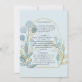 Convite de Casamento Ouro Azul Claro Portugal Einladung (Rückseite)