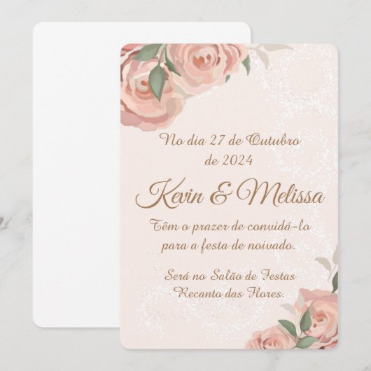 Convite de Noivado Einladung (Vorne/Hinten)