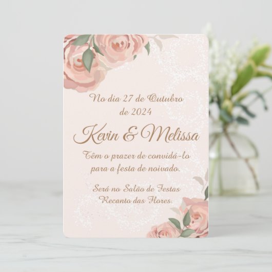 Convite de Noivado Einladung (Stehend Vorderseite)