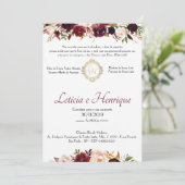 Convite para Casamento - Marsala | Frente Einladung (Stehend Vorderseite)