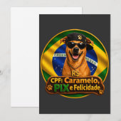 Convite Simples CPF Caramelo PIX e Felicidade Einladung (Vorne/Hinten)
