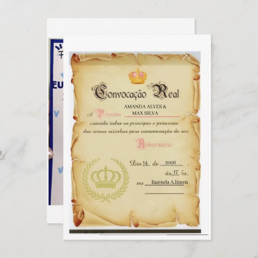 convites de casamento einladung (Vorne/Hinten)