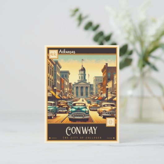 Conway, Arkansas | VINTAG Postkarte (Stehend Vorderseite)