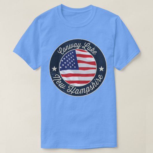 Conway Lake - Patriotic New Hampshire Souvenir T-S T-Shirt (Design vorne)