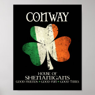 Conway Nachname Familie Irland Irisches Haus von S Poster