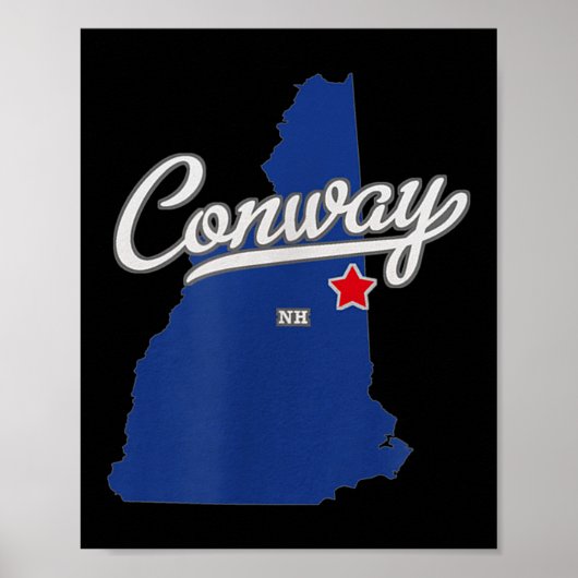 Conway New Hampshire Nh Map  Poster (Vorne)
