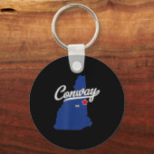 Conway New Hampshire Nh Map Schlüsselanhänger (Vorderseite)