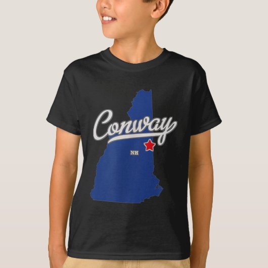 Conway New Hampshire Nh Map T-Shirt (Vorderseite)