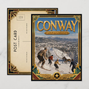 Conway New Hampshire Vintage Art Deco Golden Age Postkarte