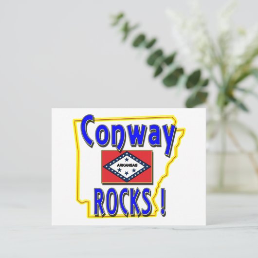 Conway Rocks ! (Blau) Postkarte (Stehend Vorderseite)