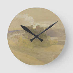 Conway Schloss (Graphit, w/c und Gouache auf Runde Wanduhr