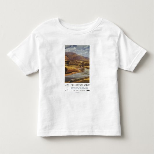 Conway Tal-Szenen-britisches Eisenbahn-Plakat Kleinkind T-shirt (Vorderseite)