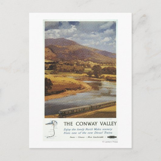 Conway Valley Scene British Railposter Postkarte (Vorderseite)