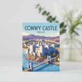 Conwy Castle Wales Postkarte (Stehend Vorderseite)