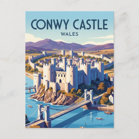 Conwy Castle Wales Postkarte (Vorderseite)