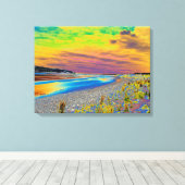 Conwy Sands Card Acrylic Print Leinwanddruck (Insitu (Holzboden))