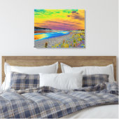 Conwy Sands Card Acrylic Print Leinwanddruck (Insitu (Schlafzimmer))