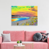 Conwy Sands Card Acrylic Print Leinwanddruck (Insitu (Wohnzimmer))