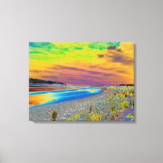 Conwy Sands Card Acrylic Print Leinwanddruck (Vorderseite)