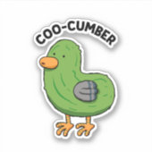 Coo-cumber Taube Pickle Pun Die-Cut Aufkleber (Vorderseite)