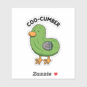 Coo-cumber Taube Pickle Pun Die-Cut Aufkleber