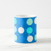 Coo große blaue, weiße, hellblaue Polka-Punkte Kaffeetasse (Mittel)