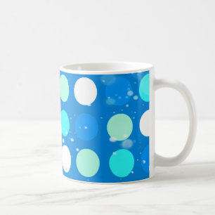 Coo große blaue, weiße, hellblaue Polka-Punkte Kaffeetasse