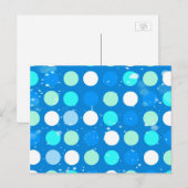Coo große blaue, weiße, hellblaue Polka-Punkte Postkarte (Vorne/Hinten)