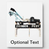 Coober Pedy Opal Mining Truck Begrüßungszeichen Fotoplatte (Vorderseite)