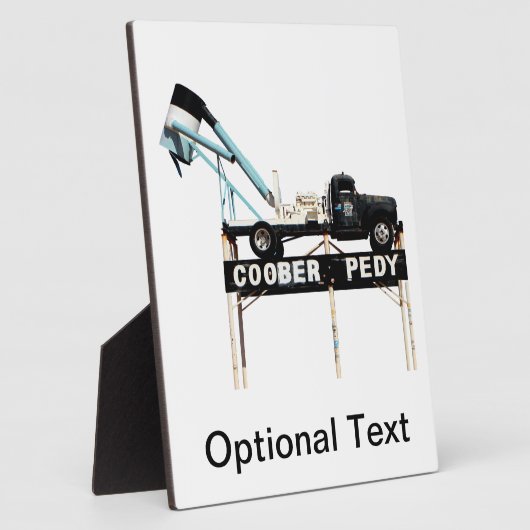 Coober Pedy Opal Mining Truck Begrüßungszeichen Fotoplatte (Seite)