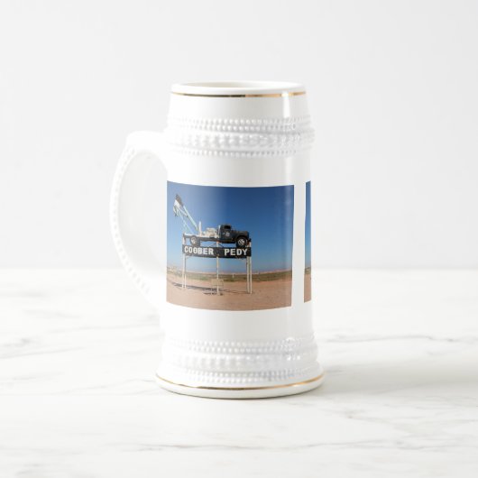 Coober Pedy Outback Australia Souvenir Foto Bierglas (Vorderseite Links)