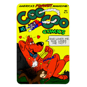 CooCoo-Comicen aus den 40er Jahren mit flexiblem M Magnet