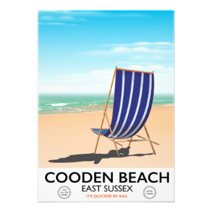 Cooden Beach East Sussex Vintage Reiseplakat Fotodruck