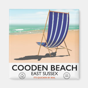 Cooden Beach East Sussex Vintage Reiseplakat Magnet