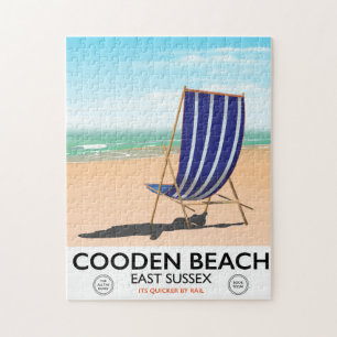 Cooden Beach East Sussex Vintage Reiseplakat Puzzle