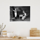 Cook beim Kartenspielen eines Cowboys Poster (Küche)