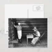 Cook beim Kartenspielen eines Cowboys Postkarte (Vorne/Hinten)