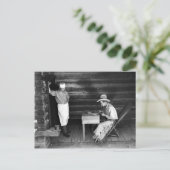 Cook beim Kartenspielen eines Cowboys Postkarte (Stehend Vorderseite)