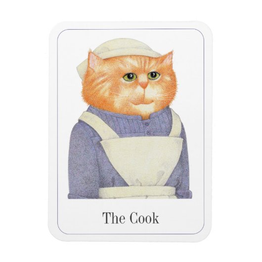 COOK CAT 3x4 Flexible Magnet + Text II (Vertikal)
