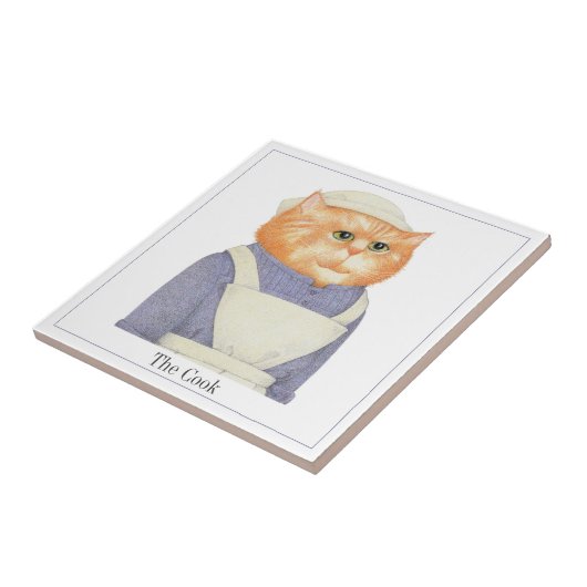 COOK CAT 4.25" Keramik Tile + Text Fliese (Seite)