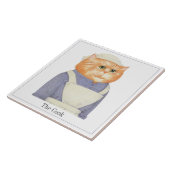 COOK CAT 6" Square Keramik Tile + Text Fliese (Seite)