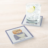 COOK CAT Glass Drink Untersetzer + Text (Schrägansicht)