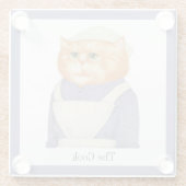 COOK CAT Glass Drink Untersetzer + Text (Rückseite)