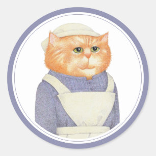 COOK CAT Große Round Stickers