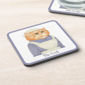 COOK CAT Hartkunststoff-Untersetzer + Text Getränkeuntersetzer (Linke Seite)