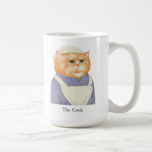 COOK CAT hohe weiße Tasse + Text