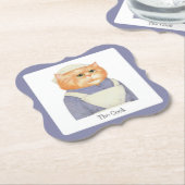 COOK CAT-Klammer Papier Untersetzer + Text (angewinkelt)